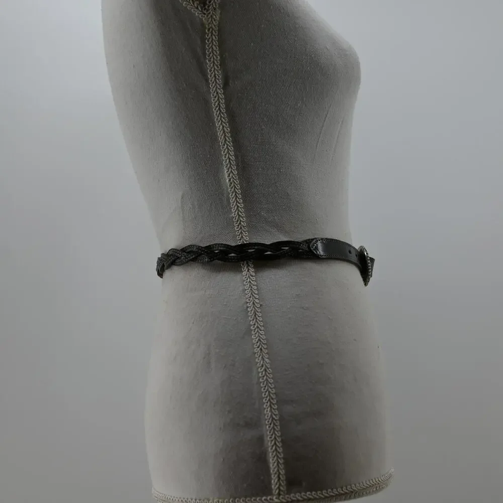 Western Gray Belt XS 26 Skinny Braided Cowgirl Festival USA